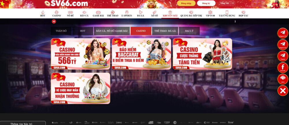 SV66 casino trực tuyến tặng khuyến mãi gì cho người chơi?