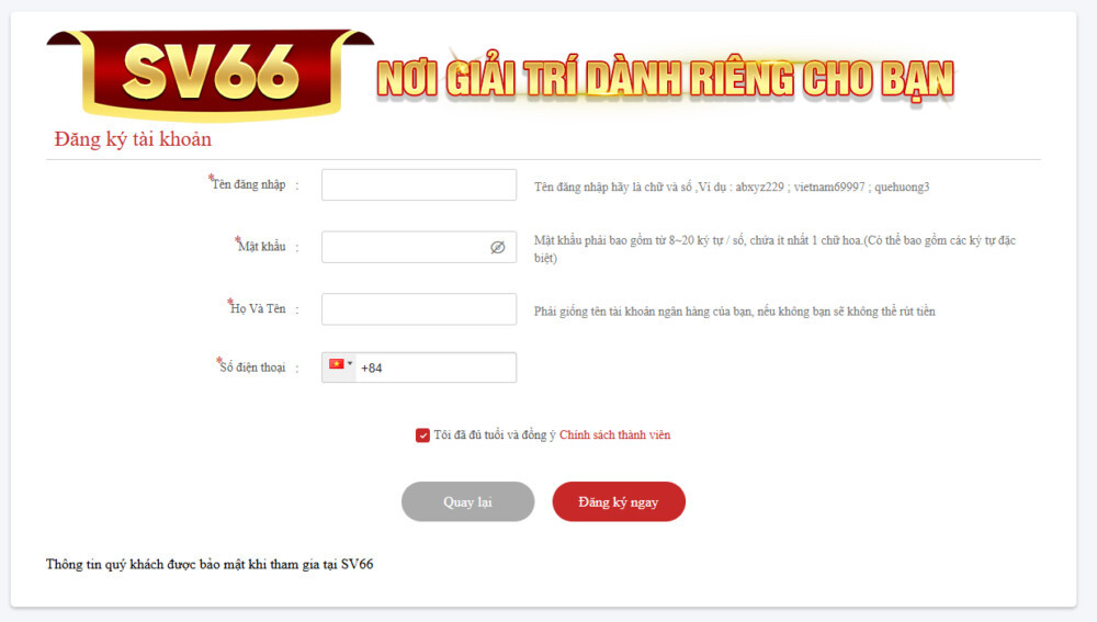 SV66 - Trang Chủ Nhà Cái SV66.COM Uy Tín 2025 22 Đăng ký tài khoản tại SV66